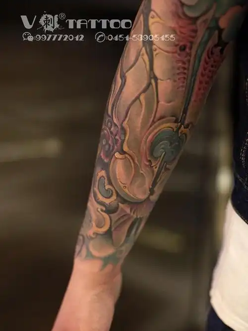 3d花臂_纹身图案手稿图片_阿v的纹身作品集