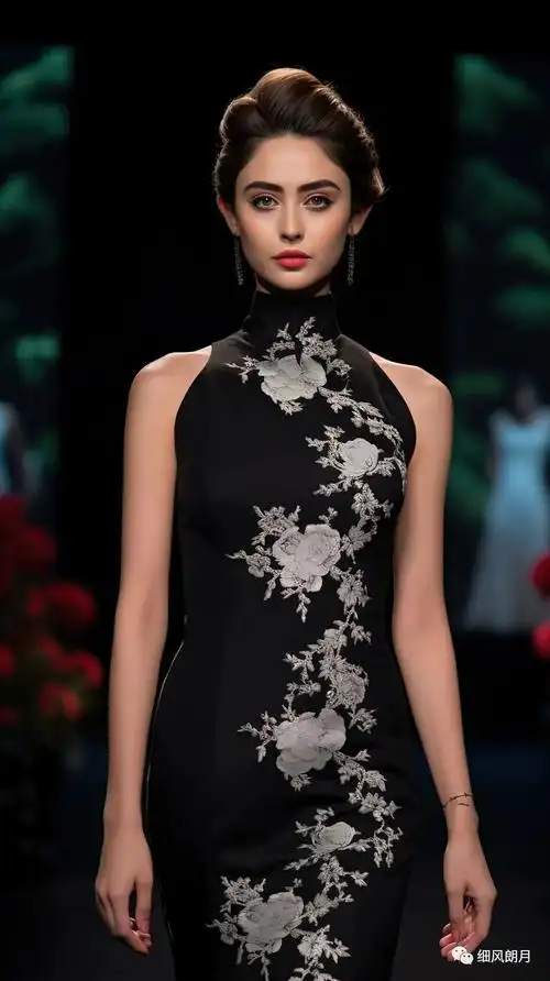 ai绘画旗袍秀中外模特秀国服改良款