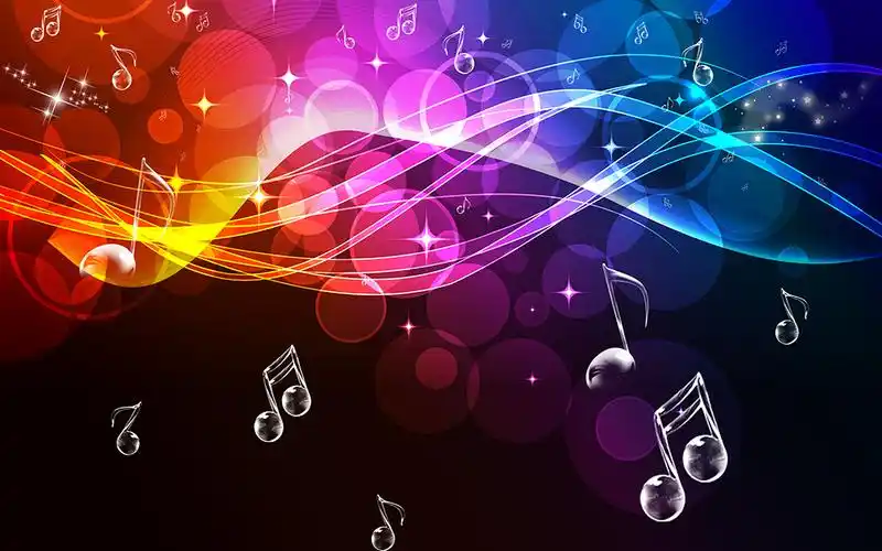 动感酷炫音乐符狂欢ktv背景墙