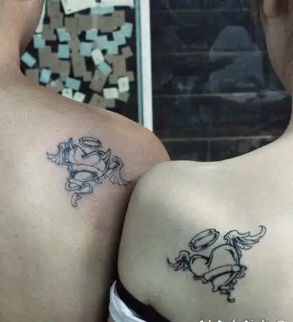 天使恶魔情侣纹身图片 情侣恶魔天使翅膀纹身图案