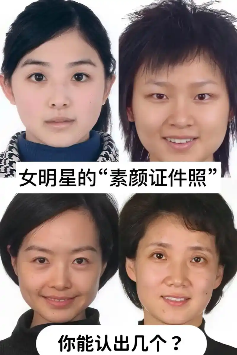女明星的素颜证件照(四)你能认出几个?#上热门抖音小助手 # - 抖音
