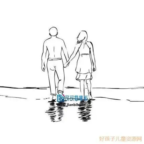 关于背影简笔画图片简单易画的人物背景简笔画图片大全适合儿童画的