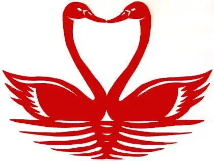 对称剪纸天鹅简单图片