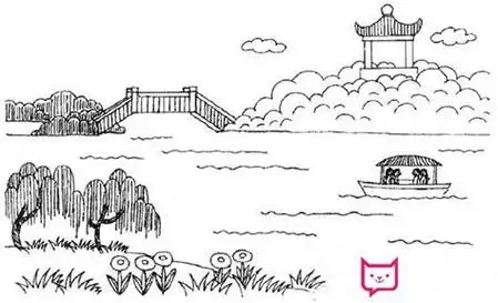 公园风景图片简笔画 公园风景图片简笔画带颜色