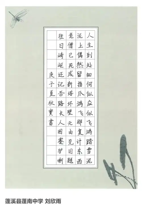 遂宁市首届网络文化季之爱党爱祖国爱家乡中小学生网络书法优秀作品