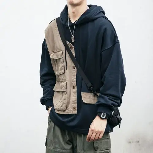 工装卫衣男潮ins