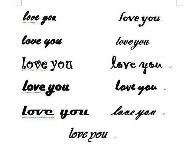 love you英文花体的特殊符号有哪些?