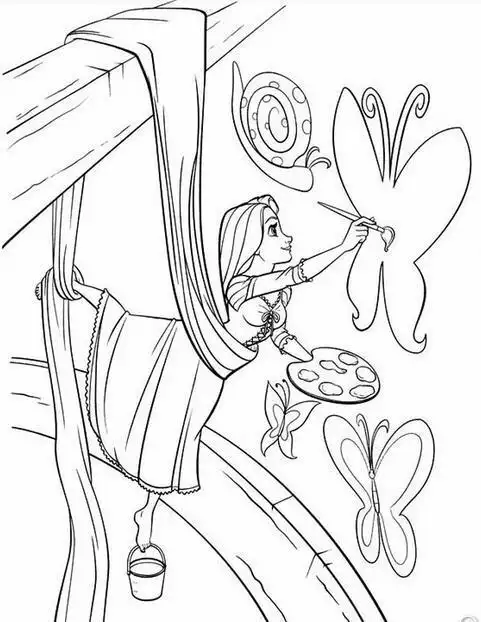 卡通人物简笔画图片大全长发长发公主简笔画怎么画长发公主迪士尼公主