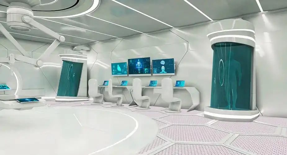 带有机械臂的科幻实验室3d模型