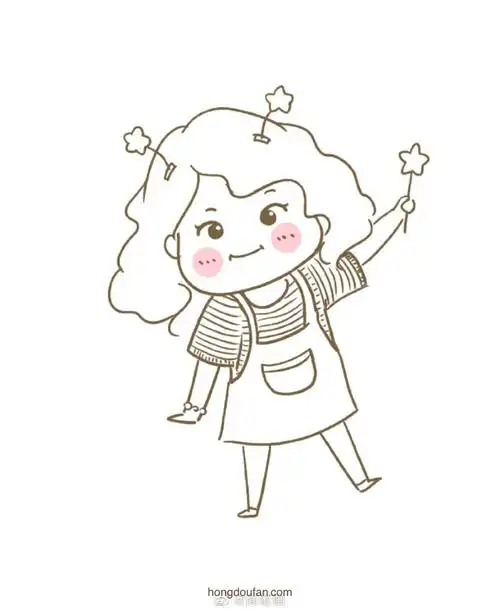 8张可爱的小女生手绘简笔画头像 | 红豆饭小学生简笔画大全