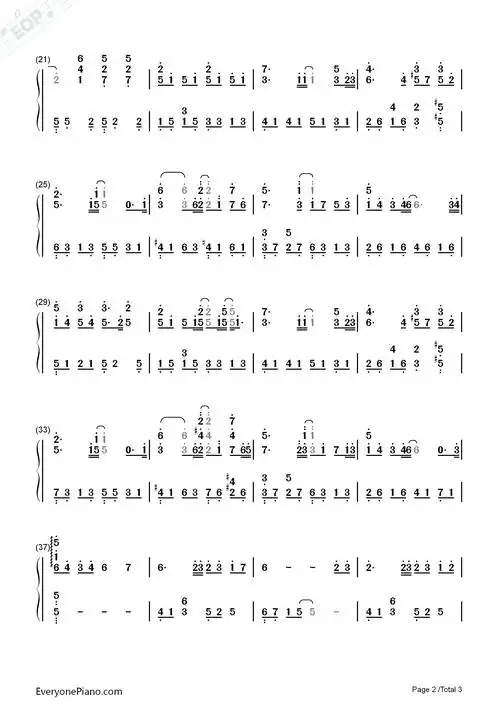 等你下课-周杰伦双手简谱预览