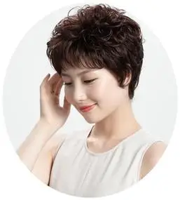 短发假发套女士短发卷发全头套式自然中老年人送妈妈款时尚烫发型