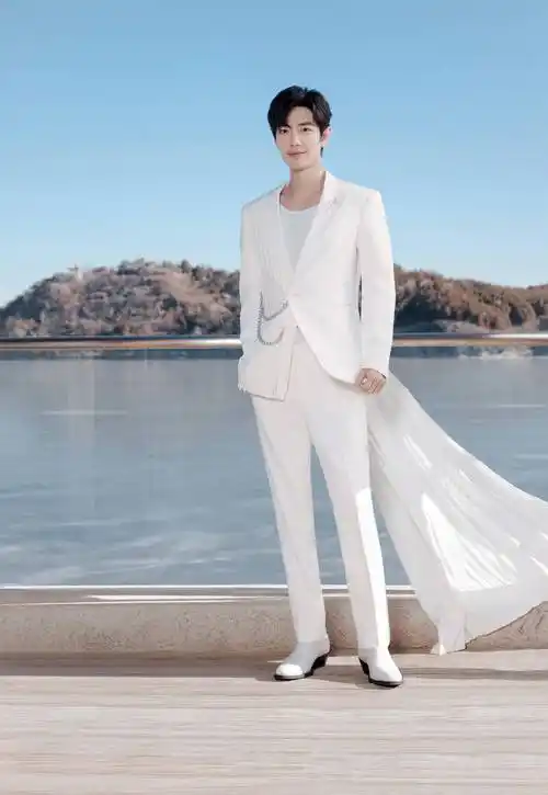 肖战网络视听盛典造型出图,特别定制白色西服套装彰显王子气质_品牌