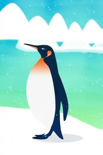 企鹅野生动物南极动物 插画素材