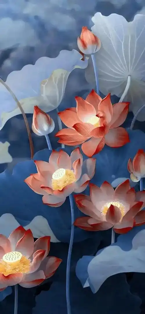 荷花壁纸,静默无言的美,不是短暂的繁华和浮华