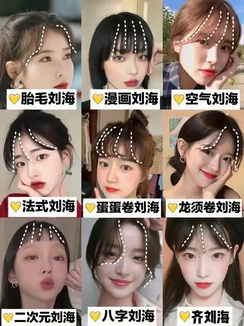 2023春秋夏冬流行刘海合集,所有脸型.刘海!额头高秃,发 - 抖音
