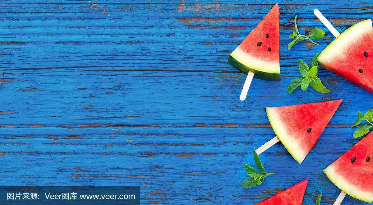 夏天,水果,蓝色,西瓜,木制