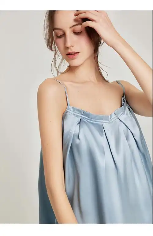 molaimersweet夏季宽松真丝吊带睡裙睡衣女性感修身显瘦桑蚕丝抹胸