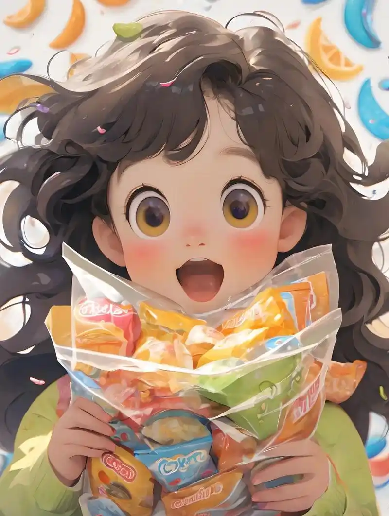 卷发少女吃薯片可爱女孩头像.#这画是用了亿点点魔法吧 #二次 - 抖音