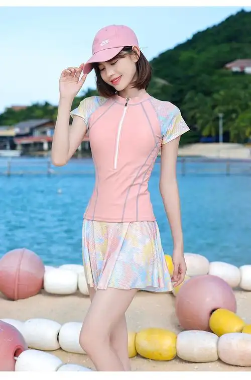 迪卡侬德国进口品质泳衣女夏分体显遮肚游泳衣2021新款游泳馆专用