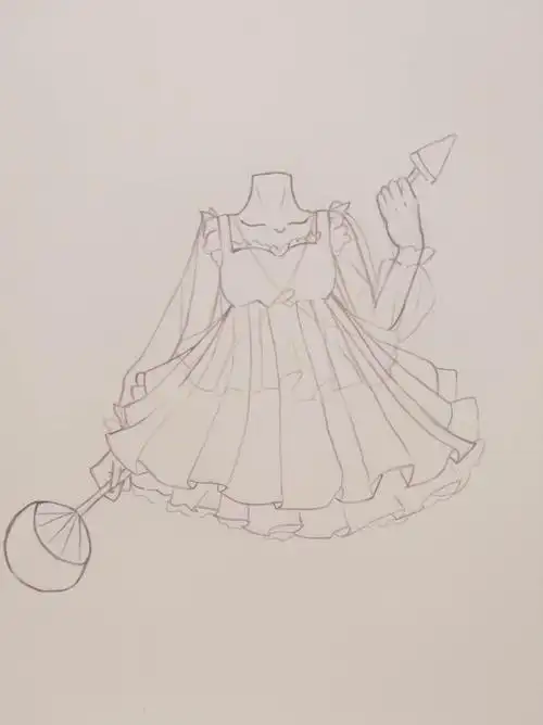 可爱裙子的画画过程
