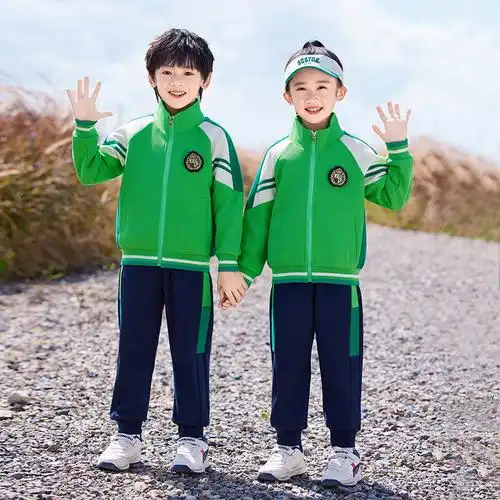 小学生校服幼儿园园服班服学院风运动会春秋款一年级四件套装绿色