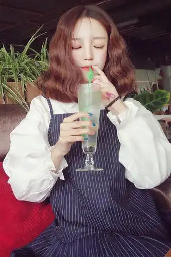 韩国假发女玉米烫短发空气刘海中长发蛋卷小波浪卷自然逼真泡面卷