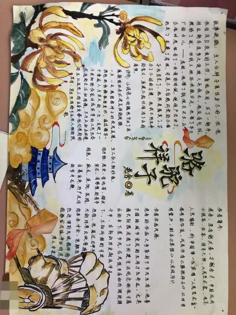 《骆驼祥子》手抄报 骆驼祥子手抄报