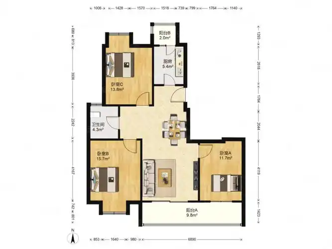 麒麟地铁口东方红郡经典飞机户型全明三房价格可谈急售