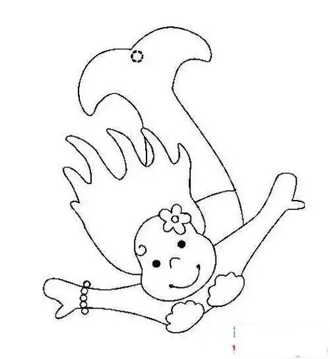 卡通人鱼姖简笔画