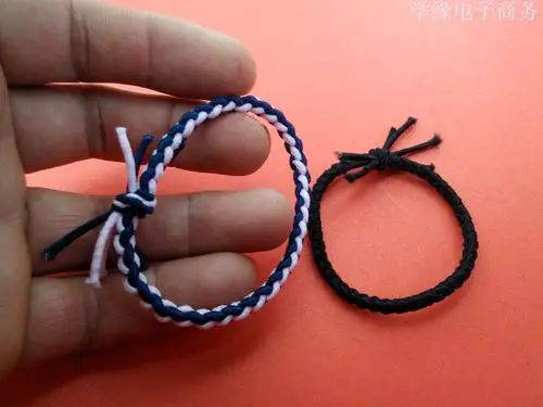 韩国发饰品 手工编织皮筋荧光色扎头发打结发圈 发绳批发2g