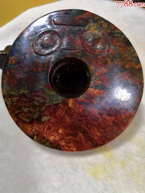 稀少高估时期老和田玉红玉古兽手件挂件古玉老玉