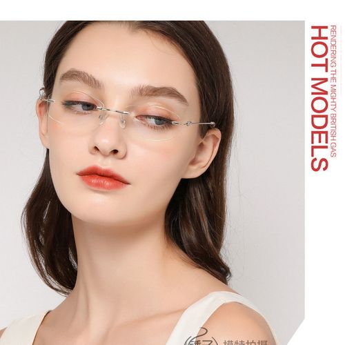 无框眼镜女士商务气质超轻小框韩版潮配高度数大脸素颜近视眼镜女