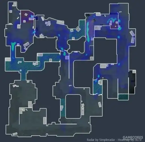 均匀分布的阻塞点这种开放宽敞的地图设计风格,弱化了战术,道具的作用