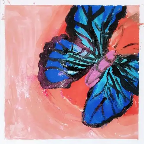 创意少儿美术课程儿童画水粉颜料课蝴蝶写生