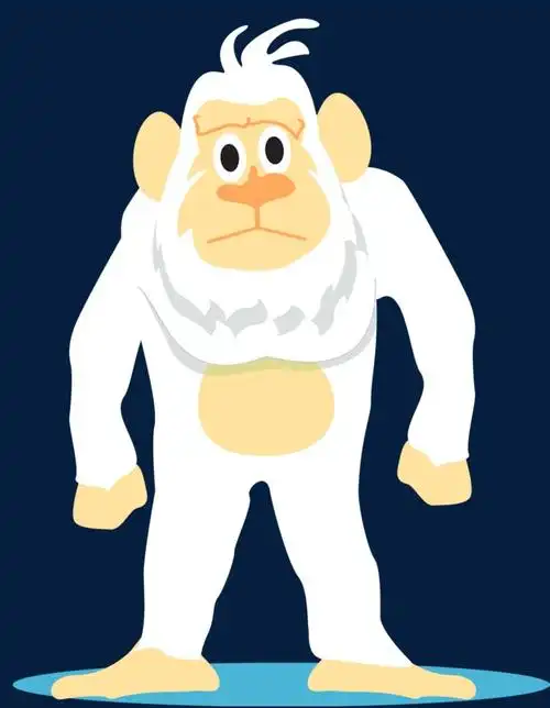 郁闷的白色毛发雪怪