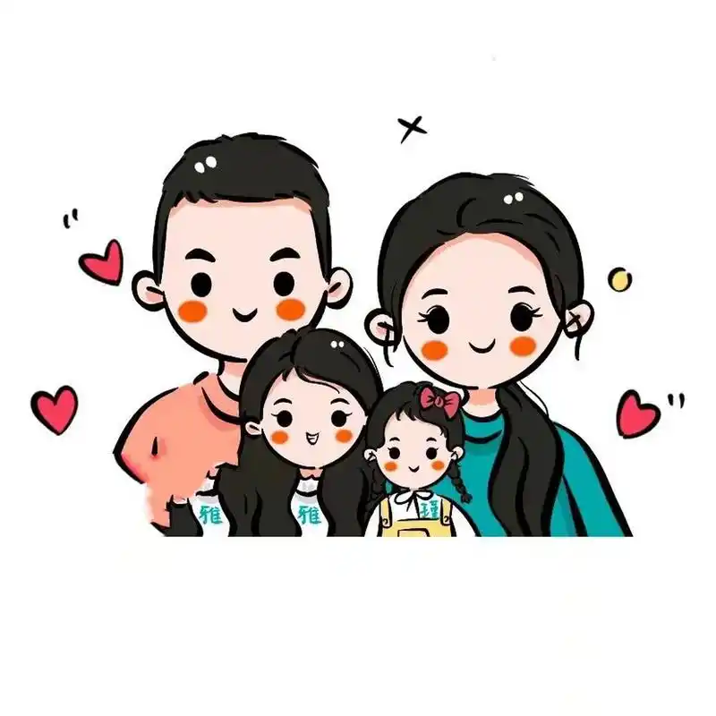 记录者每个幸福的时光9794 全家福头像,手绘头像,亲子头像