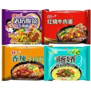 统一方便面老坛酸菜牛肉面香辣味袋面5袋整箱装宵夜宿舍泡面