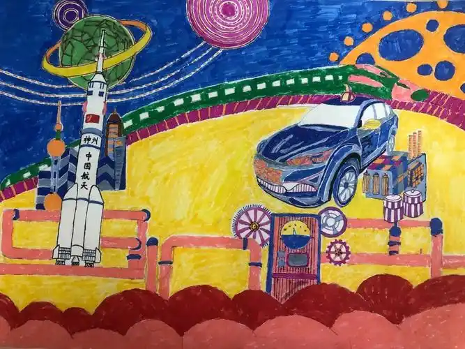 二年级科技筑梦之科幻画优秀作品