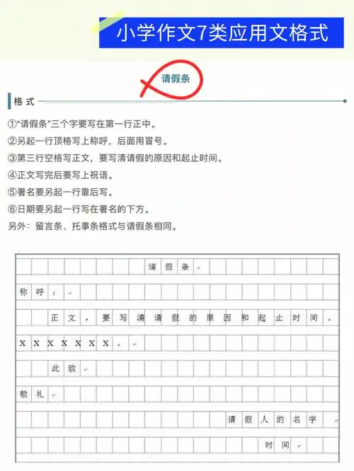 小学语文作文7类应用文格式78