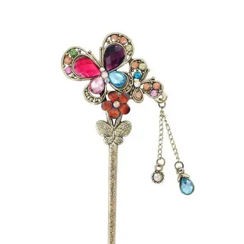 发饰韩国古典宫廷复古发簪百搭镶钻流苏步摇发饰