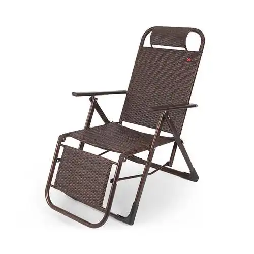 临星编藤躺椅夏天阳台午休懒人单人成人折叠椅子便携休闲沙滩靠椅