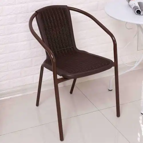 阳台藤椅子单人扶手靠背椅简约家用老人庭院现代休闲户外藤编椅子不带