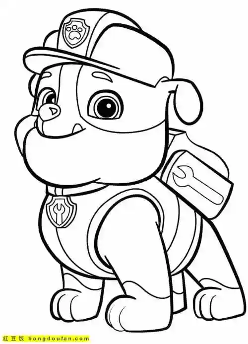 4到12岁孩子们最喜欢的12张汪汪特工队小狗子卡通涂色简笔画