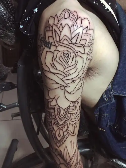 花臂_纹身图案手稿图片_wj的纹身作品集