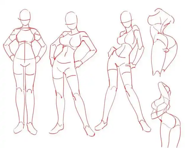 【大触线稿】多角度,男女人体线稿绘制教程来啦!_每日讲画-站酷zcool
