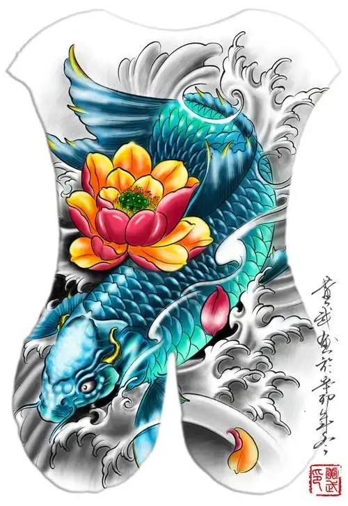 满背鲤鱼_磊子纹身_徐州纹身_沛县纹身_沛县磊子纹身_沛县刺青_洗纹身