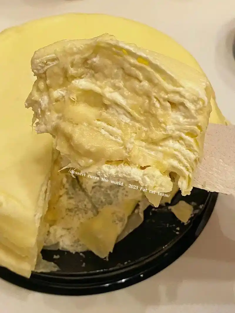 0v0.#澜清实拍 六寸榴莲千层 一勺切下去直接榴 - 抖音