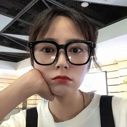 平光眼镜女 圆脸 复古_网红新款气质素颜神器黑框眼镜潮韩版简约平光