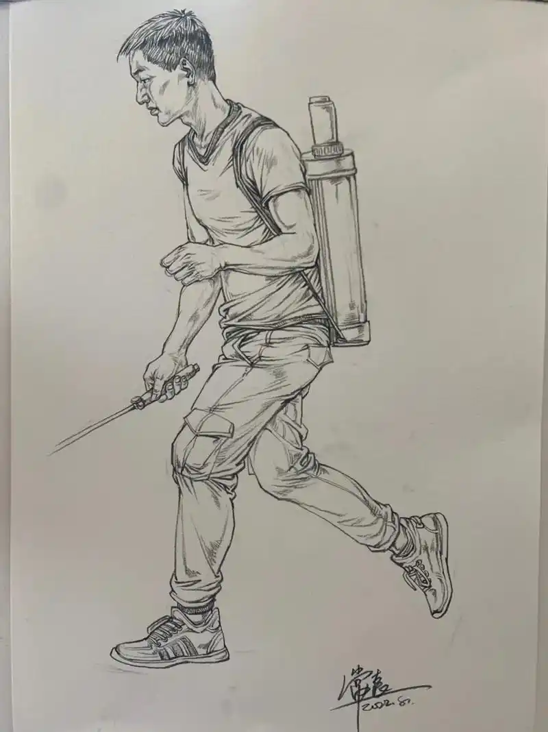 速写单人临摹照片写生.线性速写#速写 #美术生 #画画 #艺 - 抖音